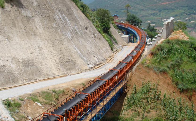 6km Curved Belt Conveyor for Yanziya Sand Processing at Longkaikou Hydropower Station